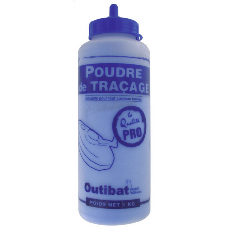 Biberon de Poudre à tracer Bleu 200gr pour Cordeau