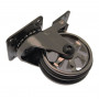 Roulette Design Pivotante Noire/Nickel de 50mm avec platine à Frein.