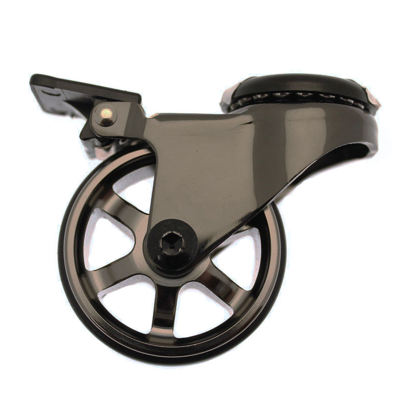 Roulette de meuble jumelée avec frein, modèle: plaque, 2 de RICHELIEU