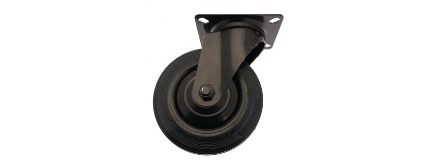 Roulettes pivotantes sur platine pour petit mobilier et manutention
