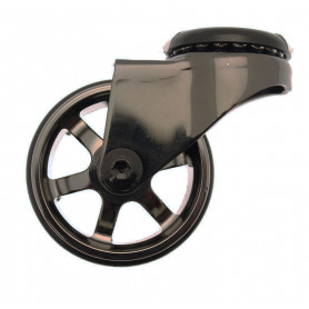 Roulette Design Black Nickel 50mm (sur platine)