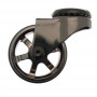 Roulette Design Pivotante Noire/Nickel de 50mm à œil.