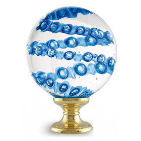 Boule d'Escalier en verre SPIRABULLE Bleue