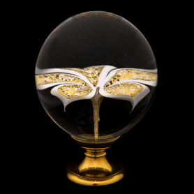 boule d'escalier Prestige Orchidée Or et Blanc
