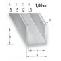 Les Profilés U en Aluminium Brut de 1 mètre