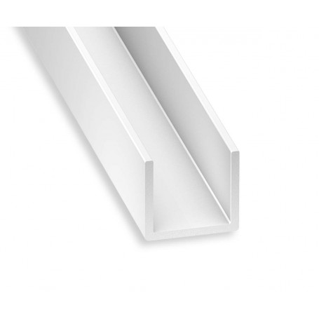 Profile PVC blanc en U de 1 mètre