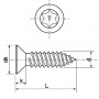 Les Vis à Tôles ou Parker à Tête Fraisée empreinte torx en inox A4