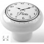 Les Boutons décoratifs de meuble motif horloge blanc