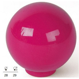 Bouton de meuble sphérique en ABS couleur rose Fuchsia