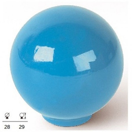 Bouton de meuble sphérique en ABS couleur bleu ciel