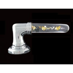 Béquille Alberto verre et paillettes d'Or et d'argent