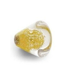 Bouton de Meuble Conique Micro Bulles Jaune Topaze avec Insert