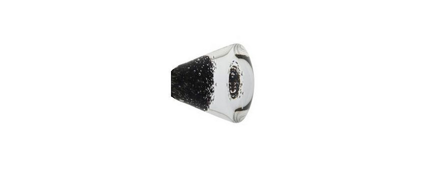 Bouton de meuble en verre conique à mousse de la verrerie de bréhat