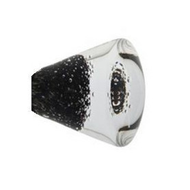 Bouton de Meuble Conique Micro Bulles Noir avec Insert