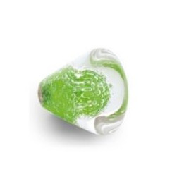 Bouton de Meuble Conique Micro Bulles Vert Anis avec Insert