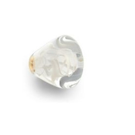 Bouton de Meuble Conique Tubes de Bulles Blanc avec Insert