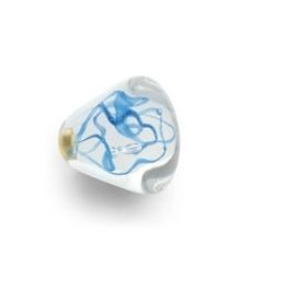 Bouton de Meuble Conique Tubes de Bulles Bleu avec Insert