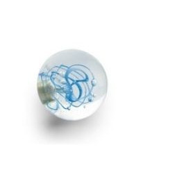 Bouton de Meuble Sphérique Tubes de Bulles Bleu avec Insert
