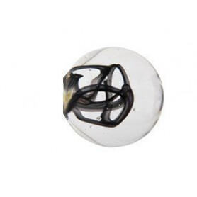 Bouton de Meuble Sphérique Tubes de Bulles Noir avec Insert
