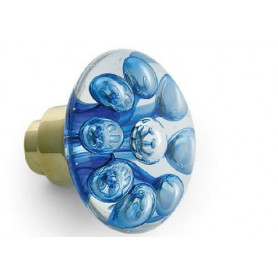 bouton de porte disque bulles de fleur bleu