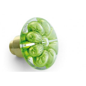 bouton de porte disque bulles de fleur vert anis