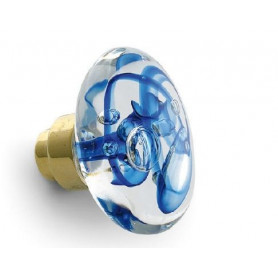 bouton de porte disque tubes de bulles bleu