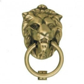 Heurtoir de porte patiné à tête de lion