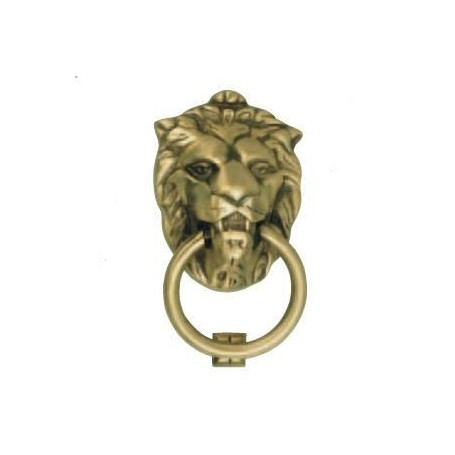 Heurtoir de porte patiné à tête de lion