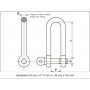 Manille Droite Longue  Inox A4 Marine toutes tailles, du 4 au 12mm