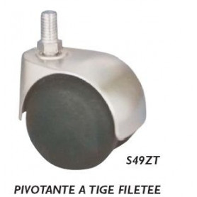 Roulette pivotante à tige filetée de 10 mm spéciale ameublement