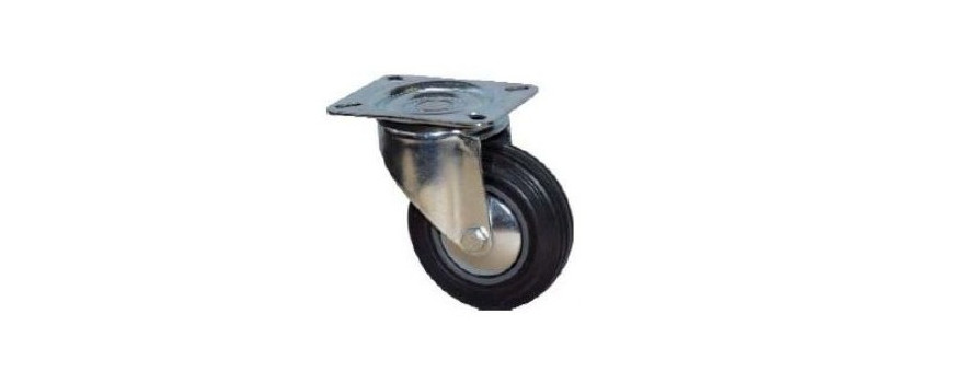 Roulettes pivotantes sur platine pour petit mobilier et manutention