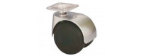 Roulettes pivotantes sur platine pour petit mobilier et manutention