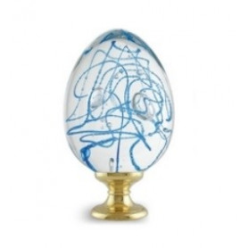 boule d'escalier Perlée Ovoïde bleue