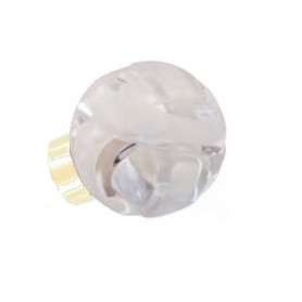 bouton de porte sphérique Lavallière Blanc Laiton