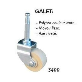 Roulette pivotante à tige petit ameublement
