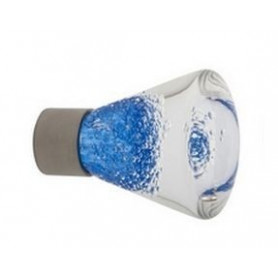 Bouton de Meuble Conique Micro Bulles Bleu avec Embase