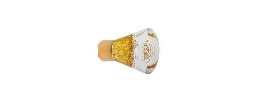 Bouton de meuble en verre conique à mousse de la verrerie de bréhat