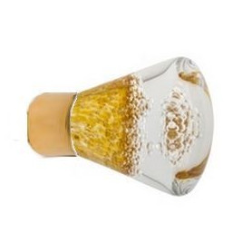 Bouton de Meuble Conique Micro Bulles Jaune Topaze avec Embase