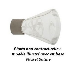 Bouton de Meuble Conique Tubes de Bulles Blanc avec Embase