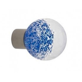 Bouton de Meuble Sphérique Micro Bulles Bleu avec Embase