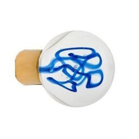 Bouton de Meuble Sphérique Tubes de Bulles Bleu avec Embase