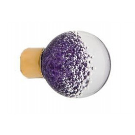 Bouton de Meuble Sphérique Micro Bulles Hyacinthe avec Embase