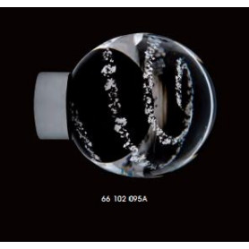 Bouton de Porte Malo Volutes Noir Embase Chrome Paillettes Argent