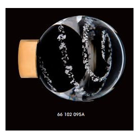 Bouton de Porte Malo Volutes Noir Embase Or Brillant Paillettes Argent