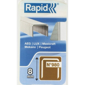 Agrafes 8 mm fil plat Rapid No  5 - 980