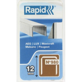 Agrafes 12 mm fil plat Rapid No  5 - 980