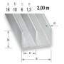 Profilés Aluminium Brut Formés en Double U de 2 mètres