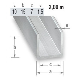 4 Coins Métalliques Aluminium Bleu Longueur 15 x 15 x 2 mm