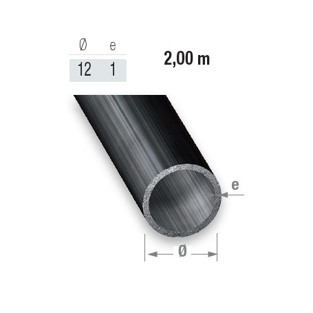 Tube rond en acier de 12 mm et deux mètres de long
