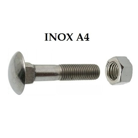 Boulons Japy Inox D 8mm Lot de 10 Pièces